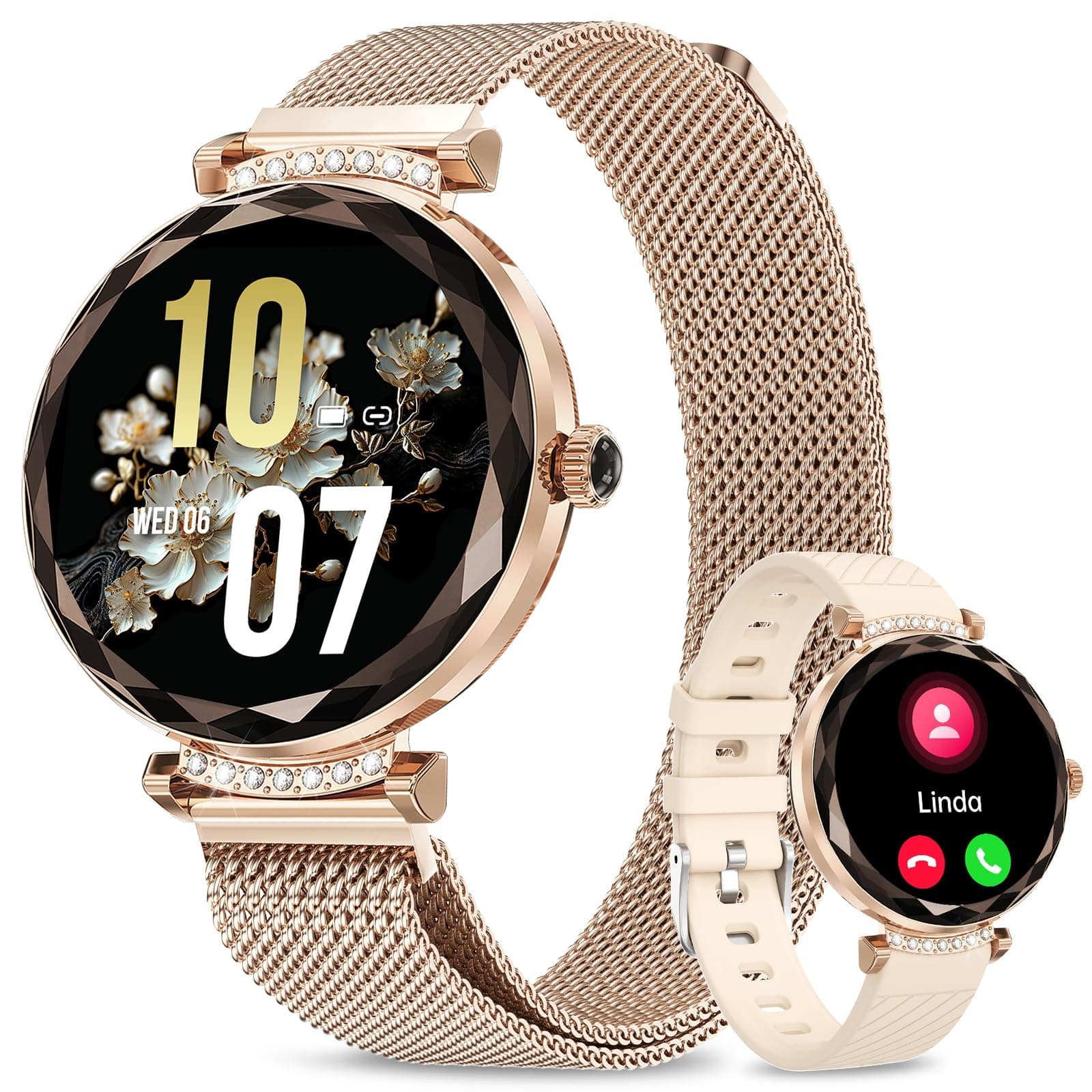 Smart Watches for Women(Answer/Make Call), 1.19" AMOED Smartwatch for Android iPhone,Fitness Tracker with 100+ Sport Modes, IP68 Waterproof, Heart Rate/Sleep/Spo2 Monitor, Activity Tracker Rose Gold on Amazon.ae - Price Tracker