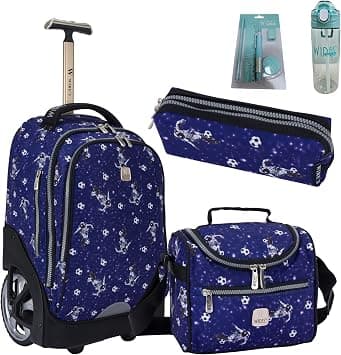 Wires Trolley Backpack School Bag 5-Piece Set All In One 2 Big Wheel Rolling Incloude Pencil Case Lunch And Unisex W24531, 19 on Amazon.ae - Price Tracker