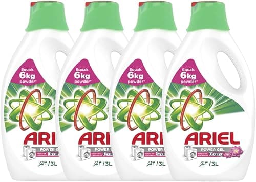 Ariel Automatic Liquid Gel With A Touch Of Downy Freshness, Ariel Liquid Detergent, Stain-Free Clean Laundry, Pack Of 4 X 3L - متتبع أسعار Amazon.sa