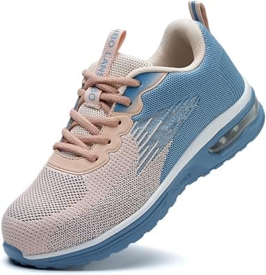 LANSNBO Steel Toe Shoes for Women Lightweight Breathable Safety Work Sneakers Non-Slip Puncture-Proof Utility Slip On Footwear for Industrial Construction on Amazon.ae - Price Tracker