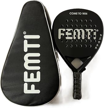 FEMTI 100% Carbon Fiber Padel Racket, Lightweight & Durable Pro Padel Tennis Racquet with Ultra-Soft EVA Foam Core, Ideal for Beginners Adult Players - Best Deal Finder