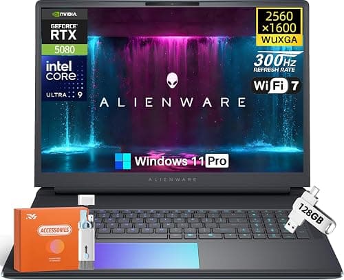 Alienware 18 Area-51 Gaming Laptop, 18" WQXGA 300Hz 2.5K Display, Intel Ultra 9 275HX (Up to 5.4GHz), NVIDIA RTX 5080, 64 GB DDR5, 2 TB SSD, Wi-Fi 7, 4K Camera, Backlit KB, Quad Fan Cooling, Win11 Pro on Amazon.ae - Price Tracker