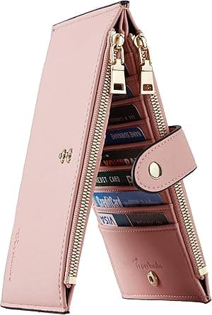 Travelambo Leather Wallets for Women Slim RFID Blocking Bifold Credit Card Holder Wallet on Amazon.ae - Price Tracker