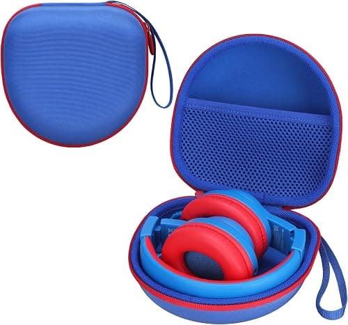 Kids Headphones Case Compatible with iClever BTH12 / HS19 / BTH26 / JoySpark-T5 / Candy Bila BH03 / EarFun/IMYB/MIDOLA MD-B01 / noot Products Foldable Kids Headphones, Blue/Red Edge (Case Only) على Amazon.ae - متتبع الأسعار