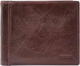Fossil Men's Leather Bifold Wallet with Flip ID Window - Best Deal Finder