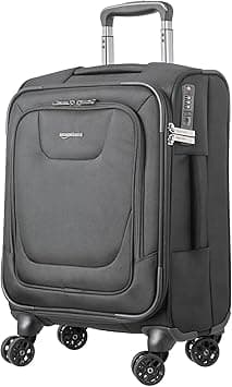 Amazonbasics Expandable Softside Carry-On Spinner Luggage Suitcase With Tsa Lock And Wheels - 23 Inch, Black on Amazon.ae - Price Tracker