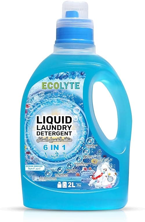 ECOLYTE+ Liquid Laundry Detergent for All Washing Machines, 6 in 1 Deep Clean Technology, Power Gel, Color Care, Perfect Cleanliness & Long-Lasting Freshness - (Ocean Breeze, 2 Liter) on Amazon.ae - Price Tracker