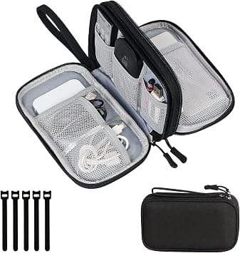 Portable Electronic Accessories Bag Organizer, Travel Gadgets Storage Case Cable Organizer Pouch Compatible for Charger USB Cables SD Memory Cards Earphone Flash Hard Drive Phone Power Bank, Black S - Best Deal Finder