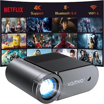 Home Projector with WiFi and Bluetooth, Native 1080P Mini Movie Projector, 200 ANSI, Wired Screen Mirroring, HDMI USB Type‑C, Video Projector for Home Theater Indoor & Outdoor Movie on Amazon.ae - Price Tracker