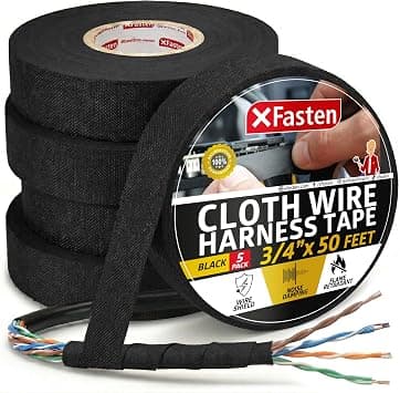 XFasten Wire Harness Tape, 3/4-Inch by 50-Foot (5-Pack), High Temp Wiring Loom Harness Self-Adhesive Felt Cloth Electrical Tape for Automotive Engine and Electrical Wiring on Amazon.ae - Price Tracker