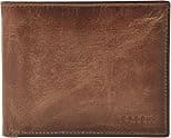 Fossil Men's Derrick Leather RFID-Blocking Bifold Passcase with Removable Card Case Wallet for Men - متتبع أسعار Amazon.sa