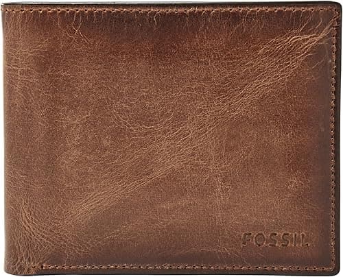 Fossil Men's Derrick RFID-Blocking Leather Bifold Wallet with Flip ID Window for Men on Amazon.ae - Price Tracker