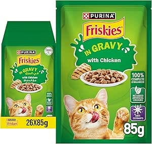 Purina Friskies Chicken Chunks In Gravy Wet Cat Food Pouch 85G (26 Pouches) on Amazon.ae - Price Tracker