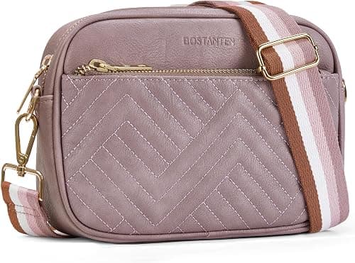BOSTANTEN Crossbody Bags for Women Vegan Leather Quilted Purses Small Shoulder Bag Ladies Handbags with Wide Strap on Amazon.ae - Price Tracker