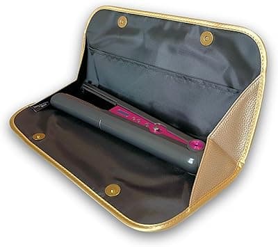 j&m New: Hair Straightener Flat Iron Leather Pouch - Stylish Travel Storage Bag - Fits ghd, BaByliss, L’Oréal & Most Brands - Magnetic Closure (Gold) on Amazon.ae - Price Tracker