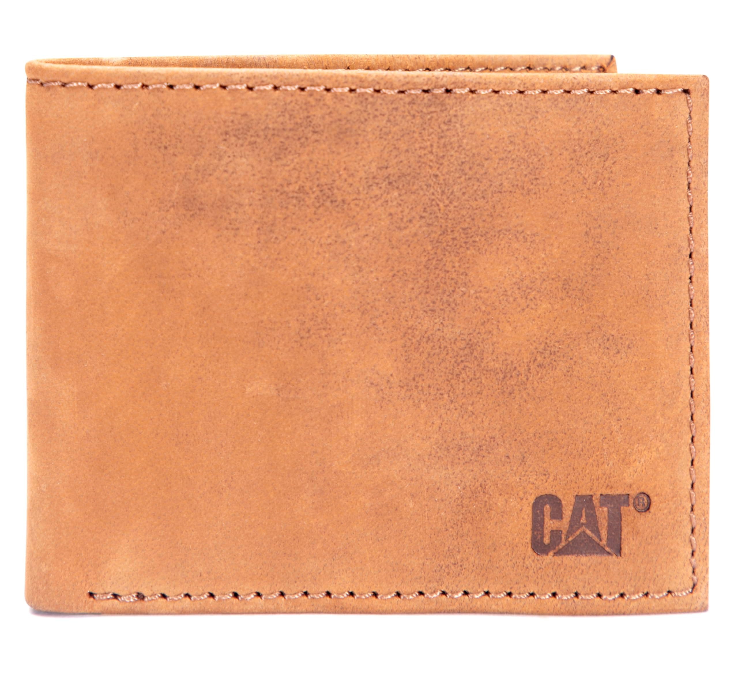 Caterpillar Men's Leather Bifold Wallet with ID Window, Men s Leather Passcase, Tan, One Size on Amazon.ae - Price Tracker
