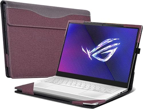 Gruattreay Laptop Cover Compatible with ASUS ROG Zephyrus G14 (2025) GA403 14 inch All-Inclusive Drop-Proof Case PU Leather Inner Pocket Cover (Red) on Amazon.ae - Price Tracker