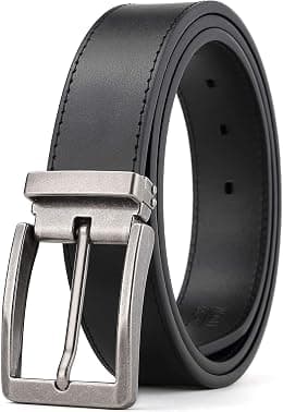 Men's Dress Belt Black Leather Belts for Jeans - Best Deal Finder