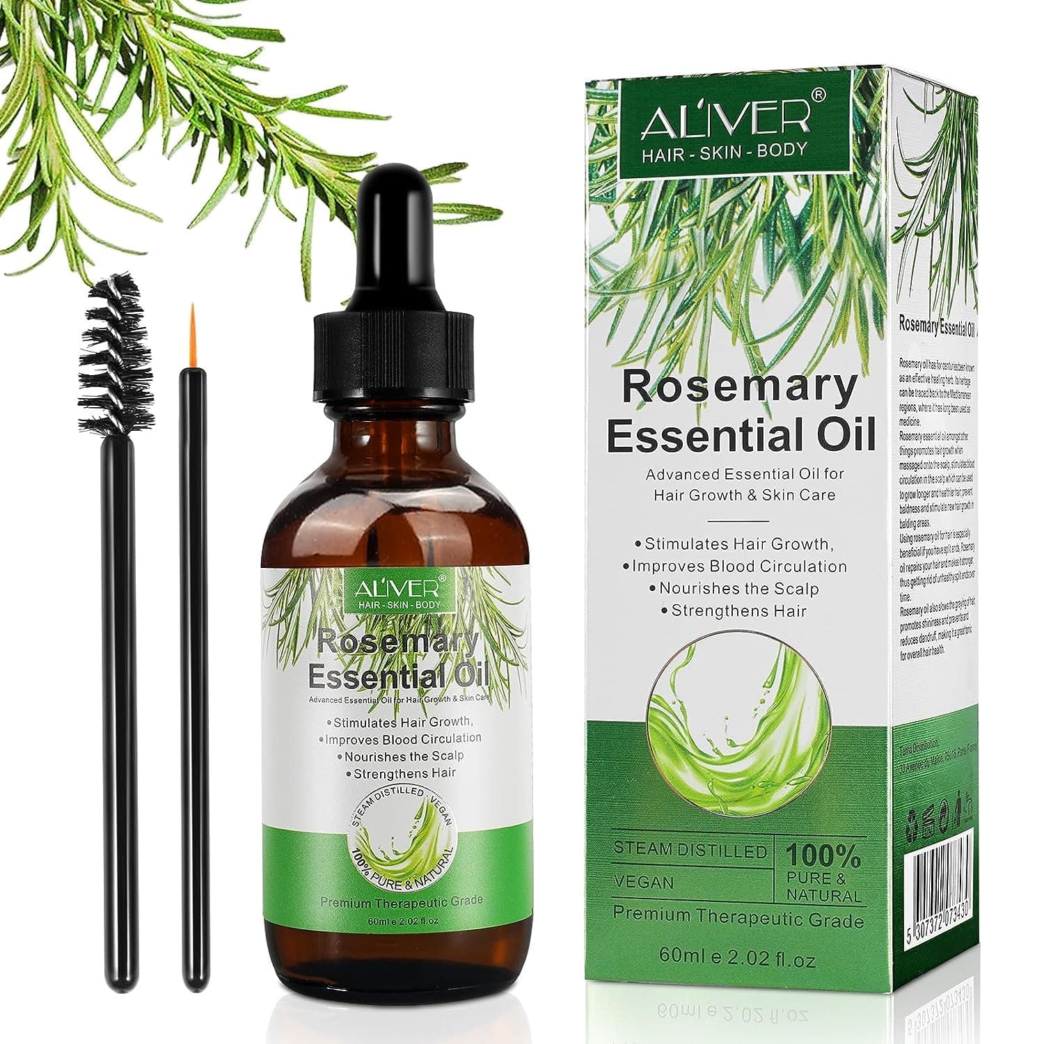 ALIVER Rosemary Oil for Hair Growth 2 Fl Oz, Rosemary Essential Oils Serum for Dry Damaged Hair and Growth, Hair Loss Scalp Treatment on Amazon.ae - Price Tracker
