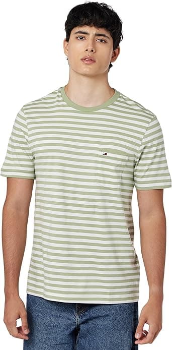 Tommy Hilfiger Mens Ess reg fit stripe p T-Shirts (pack of 1) on Amazon.ae - Price Tracker