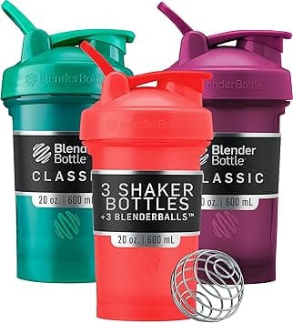 Blender Bottle Classic V2 Shaker Perfect for Protein Shakes and Pre Workout, 20-Ounce (3 Pack), Red, Green, Plum - Amazon.ae Price Tracker