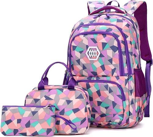 Geometric Print Girls Boys Backpacks for Kids Primary School Bags على Amazon.ae - متتبع الأسعار