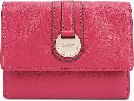 Paul Costelloe Genuine Leather Women's Purse with Flap & Gold Finish Logo Embossed Hardware disc - Designer Purse - LAWA, Cerisé, One Size, Designer on Amazon.ae - Price Tracker