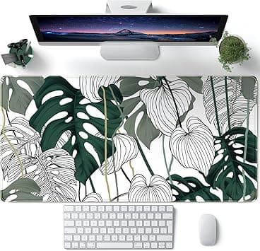 Desk Mat Green Plant Leaf Large Mouse Pad Desk Pad Tropical Boho Desk Accessories for Women Office Decor Laptop Keyboard Mouse Mat XXL Mousepad 31.5''X15.7'' Non-Slip Rubber Base with Stitched Edges - Amazon.ae Price Tracker