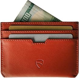 Vaultskin MOORGATE Slim Card Holder - Minimalist Leather Wallet, RFID Blocking Sleeve, Fits Front Pocket, for Men and Women - Best Deal Finder