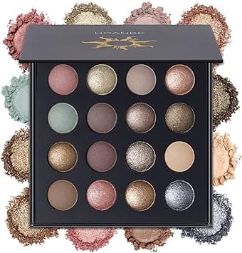UCANBE Baked Eyeshadow Makeup Palette with Hidden Gems, 16 Colors Nude Eye Shadow with Matte Glitter Metallic Shimmer, Highly Pigmented Long Lasting Make Up Pallet on Amazon.ae - Price Tracker