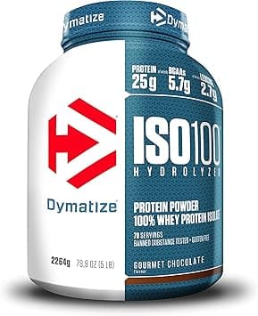 Dymatize ISO 100 Hydrolyzed Gourmet Chocolate 2264g - Whey Protein Hydrolysate + Isolate Powder - Amazon.ae Price Tracker
