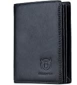 BULLCAPTAIN Large Capacity Genuine Leather Bifold Wallet/Credit Card Holder for Men with 15 Card Slots QB-027, Black, Small, Retro - Best Deal Finder