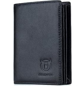 BULLCAPTAIN Large Capacity Genuine Leather Bifold Wallet/Credit Card Holder for Men with 15 Card Slots QB-027, Black, Small, Retro - Best Deal Finder