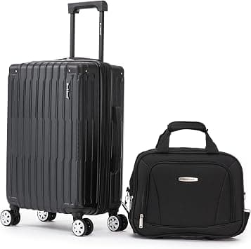 Rockland Hardside Spinner Wheel Carry on with Tote Luggage Set, Black, Small, Rockland Hardside Spinner Wheel Carry on With Tote Luggage Set على Amazon.ae - متتبع الأسعار