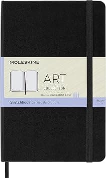 Moleskine 11.5 x 18 cm Art Sketchbook for Drawings, Paper Suitable for Pencils, Pastels, Fountain Pens and Markers, Hard Cover - Black - متتبع أسعار Amazon.sa