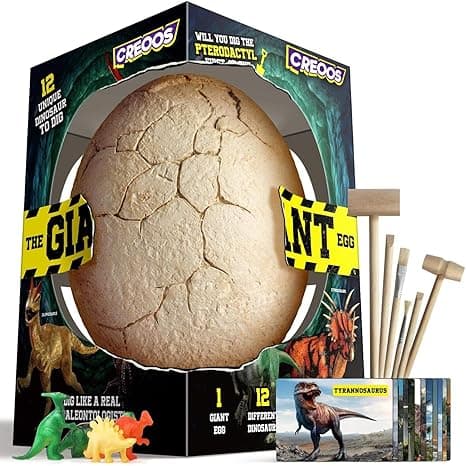 Dinosaur Egg Dinosaur Toys Dig Kit 12 Dinasour with 6 Digging Tools and Board Game Giant Dino Egg Large Big Gift for Kids Boys Girls Science Learning STEM Crafts Excavation Eggs Jurassic Toy on Amazon.ae - Price Tracker
