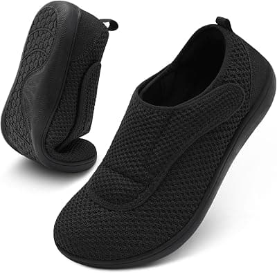Mens Walking Shoes Wide Diabetic Shoes Adjustable Swollen Feet Neuropathy Orthopedic Shoes Breathable Barefoot Zero Drop Sneakers on Amazon.ae - Price Tracker