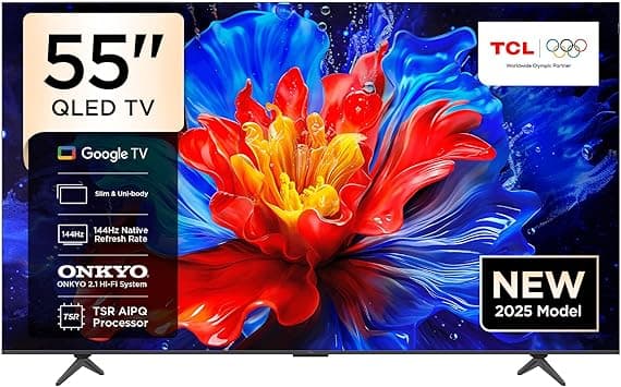 TCL 55 Inch QLED TV 55P8K, HDR10+, Google TV, Dolby Vision Atmos, AiPQ Processor,144Hz, ONKYO 2.1 Hi-Fi System, Dolby Vision HDR, Slim & Uni body – 55P8K (2025 Model) - Amazon.ae Price Tracker