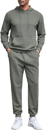 COOFANDY Men's Tracksuits 2 Pieces Waffle Hoodies Sweatsuit Sets Sports Jogging Suit Set - Best Deal Finder
