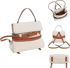 Small Canvas Backpack for Women with Leather Straps Decoration Fashion Handbags Travel Quiet Luxury Shoulder Bag - Amazon.ae Price Tracker