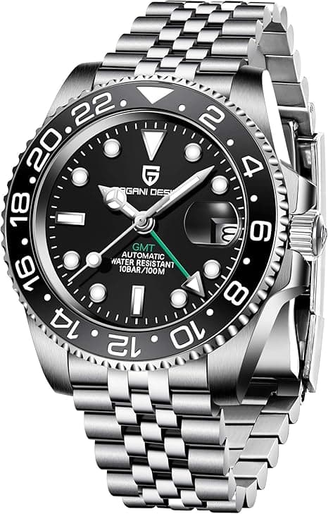 BY BENYAR Pagani GMT Mechanical Stainless Steel Waterproof Sapphire Ceramic Bezel Glass Luminous Wrist Watch for Men, 40mm, PD-1662, Black on Amazon.ae - Price Tracker