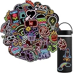 QTL Waterproof Vinyl Stickers Pack for Laptop Water Bottle Party Supplies(53Pcs Neon Style) - Amazon.ae Price Tracker
