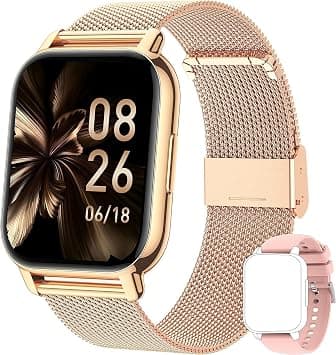 Popglory Smart Watch Answer/Make Calls & 2 Straps, 1.85" Large Smartwatch for Women Men, Fitness Watch Blood Pressure, Blood Oxygen, Heart Rate Tracking, Step Counter for iPhone & Android on Amazon.ae - Price Tracker