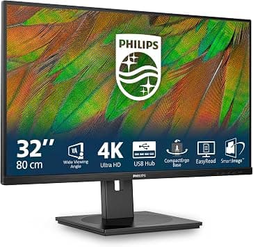 Philips 3000 series 32B1N3800/00 computer monitor 81.3 cm (32") 3840 x 2160 pixels 4K Ultra HD LCD Black on Amazon - Best Deal Finder