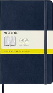 Moleskine Classic Notebook, Soft Cover, Large (12.7 cm x 21.6 cm) Squared/Grid, Sapphire Blue, 192 pages - متتبع أسعار Amazon.sa