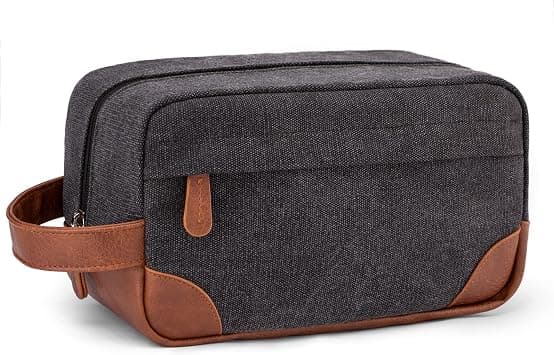 Vorspack Travel Toiletry Bag - Hanging Toiletry Bag for Men Water Resistant Canvas Shaving Bag for Travel, Dark Grey, Medium, Classic, Organised - Best Deal Finder