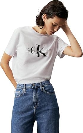 Calvin Klein Jeans Womens Monologo Regular Tshirts Classic on Amazon.ae - Price Tracker