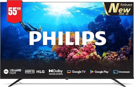 PHILIPS 55 INCH GOOGLE TV (2025-26 NEW MODEL) 4K UHD |GOOGLE ASSISTANT | GOOGLE CAST | HDR| HLG | MEMC | DOLBY AUDIO | GOOGLE UNIVERSAL CONTENT | 55PUT7390 - Amazon.ae Price Tracker