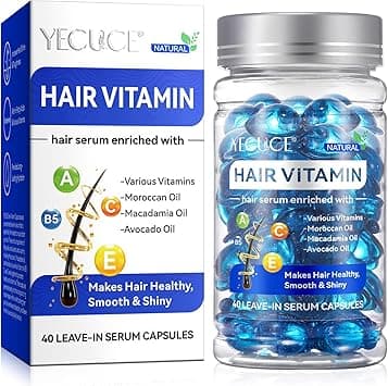 Hair Care Essential Oil, Containing Argan Avocado Oil, Repairing and Moisturizing Formula, No Need to Rinse Unisex, Capsules Make Hair Healthier Softer and More Shiny Capsules 40 (Blue) on Amazon.ae - Price Tracker