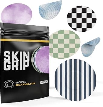 Skin Grip Adhesive Patches for Dexcom G7 & Stelo CGM – Waterproof & Sweatproof Cover for Continuous Glucose Monitor Sensor, Stays Secure for 10-15 Days – 10 Pack, Classic Pack على Amazon.ae - متتبع الأسعار